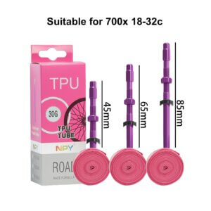 New Upgraded TPU Road Bike Inner Tube, with Metal Nozzle and Metal Presta Valve