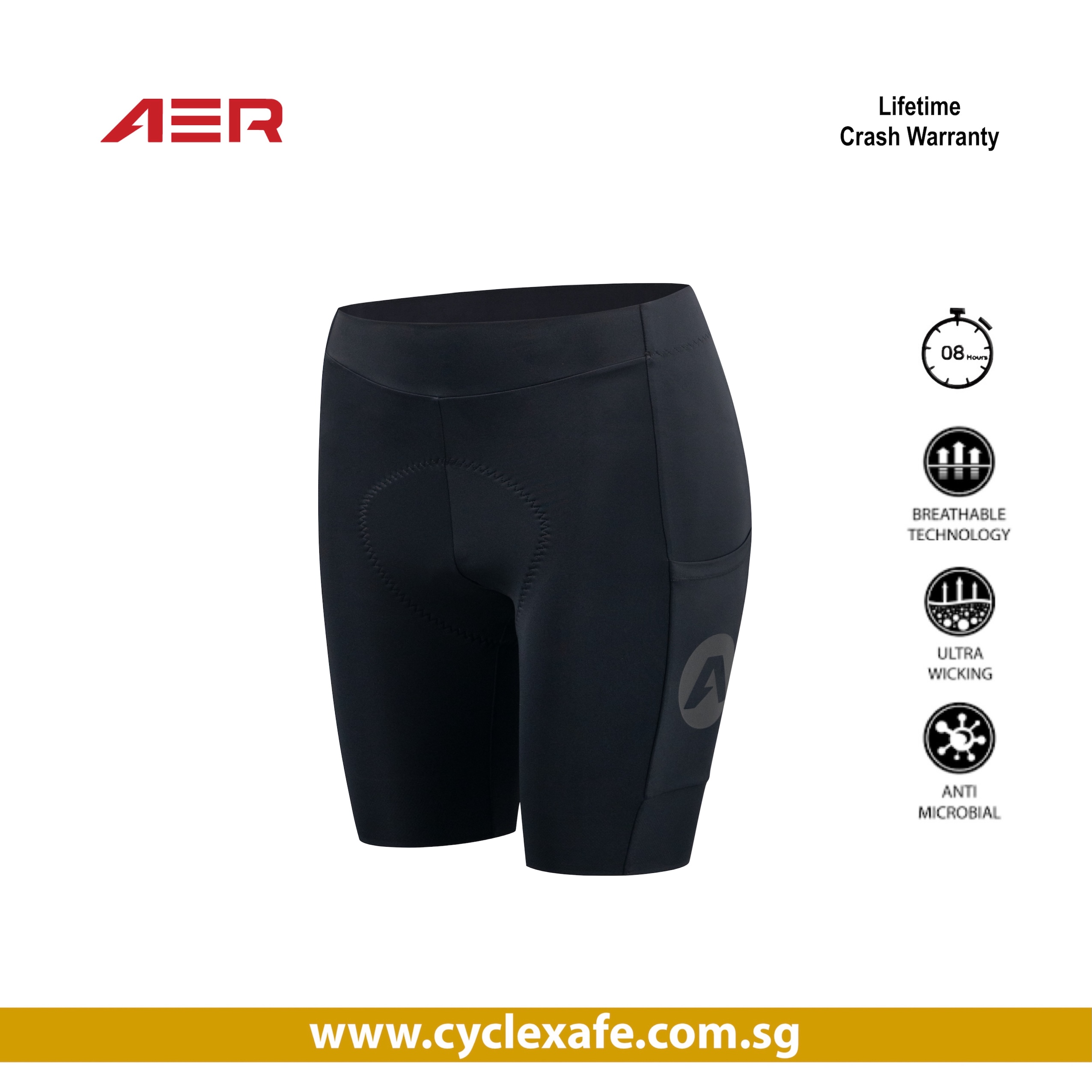 New AER Emily 5 Women Cargo 1/4 Cycling Shorts